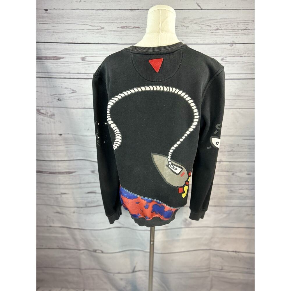 Bass by Ron Bass Crewneck Sweatshirt Mens S Graphic Astronaut Rare Pullover - Picture 4 of 6